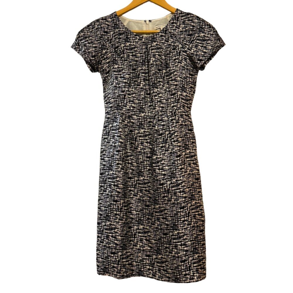 Banana Republic Black & White Tweed Sheath Dress, Petite Size 00